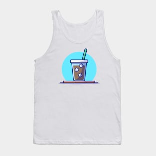 Ice Coffee Cartoon Vector Icon Illustration Tank Top